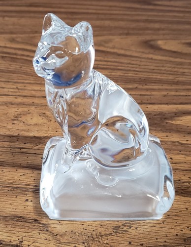 Cristal D’ Arques Durand Clear Cat On A Pillow Animal Figurine Glass #10 - Picture 2 of 7