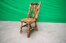 Solid Wood Log Chair ~ Torched Cedar | Amish-Made in USA | Free Shipping