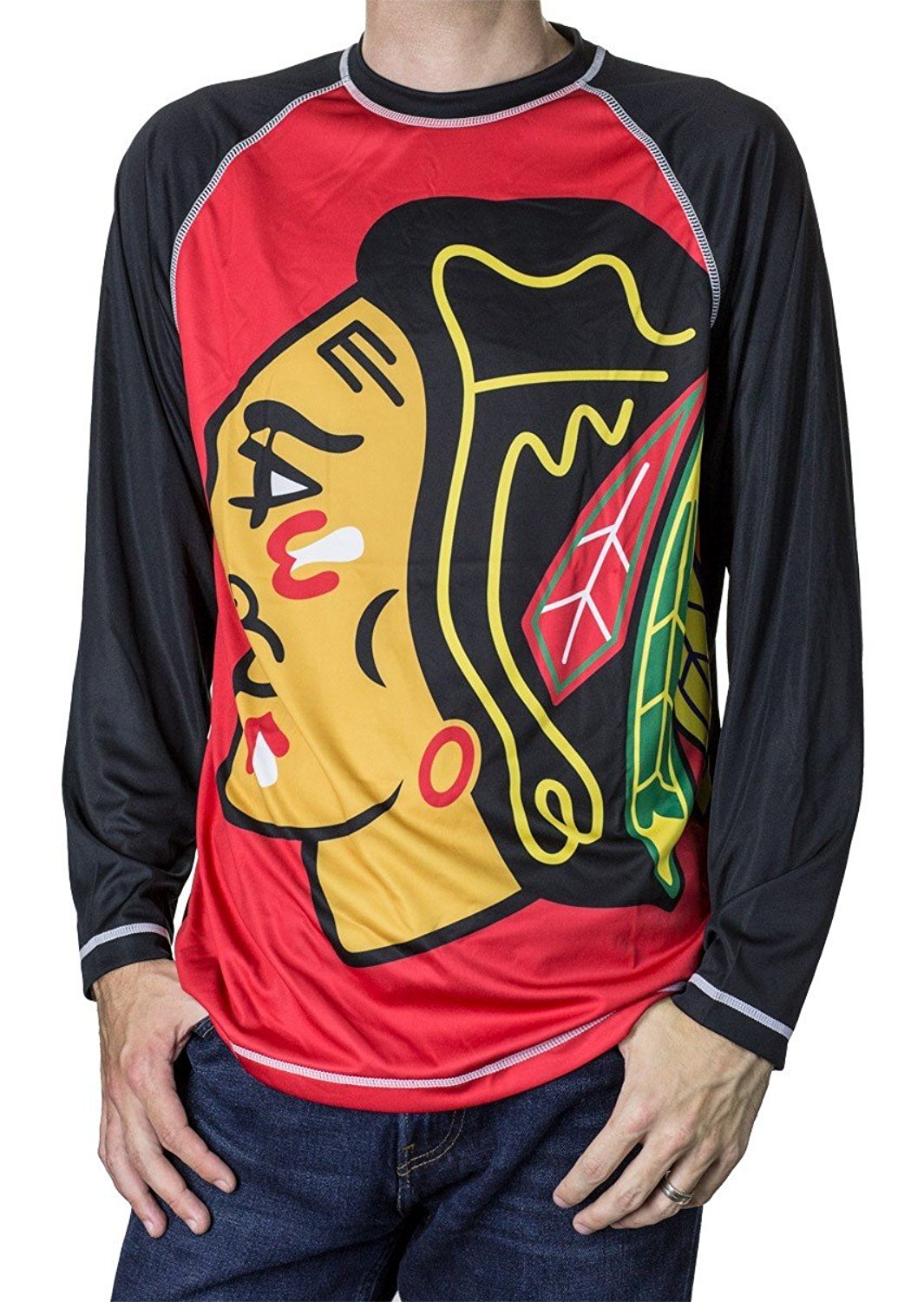 Chicago Blackhawks Performance Rash Guard Long Sleeve Shirt