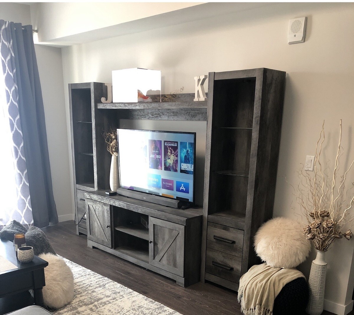 entertainment center wood tv stand | eBay