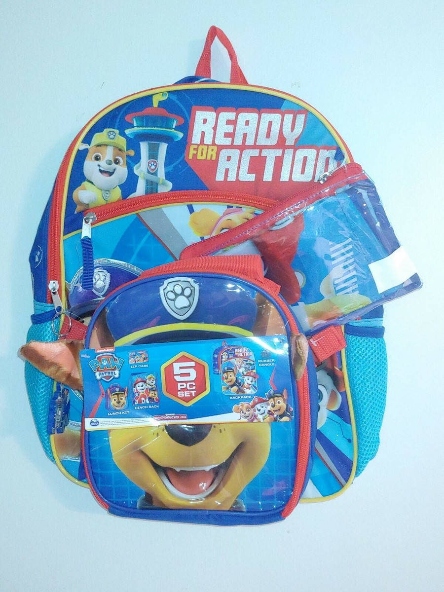 4 articles Paw Patrol 16 Grand sac à dos avec Lunch Bag-cas-eau Bouteille VSJH9