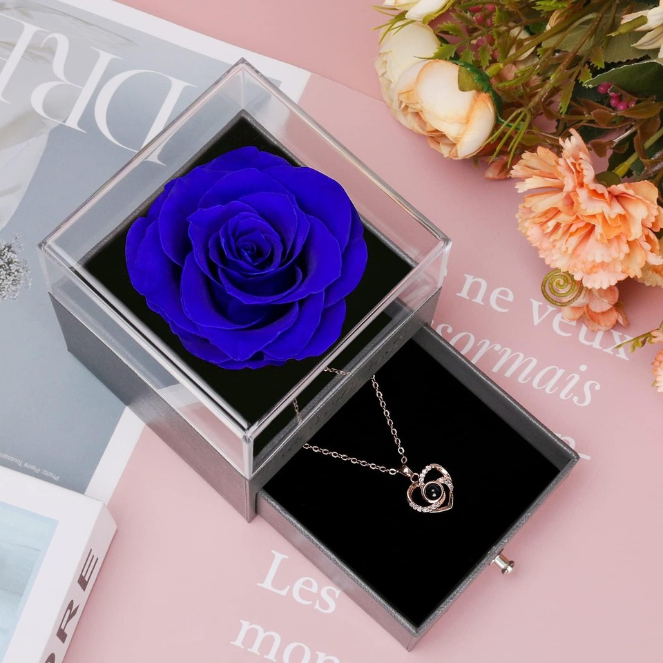 Rose Gifts For Mom,Birthday Gifts For Women,Preserved blue Rose Gifts