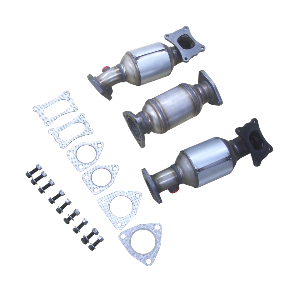 All 3 Manifold Catalytic Converter Set Fit 09~2015 Honda Pilot 3.5L R&L Rear Foto 4 de 4