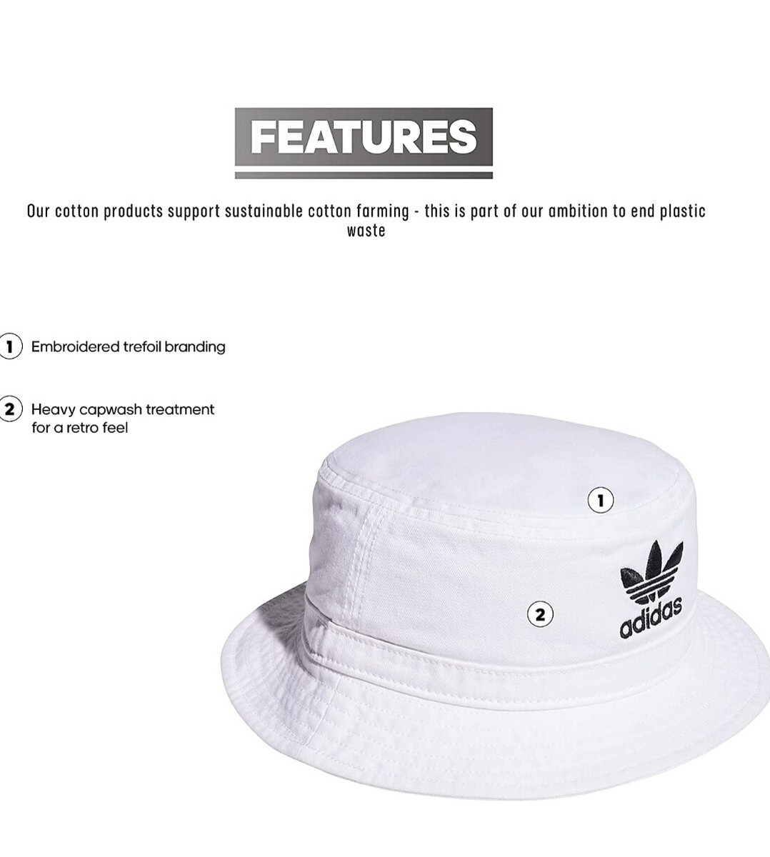 adidas Unisex Originals Washed Bucket Hat One Size Fits All | eBay