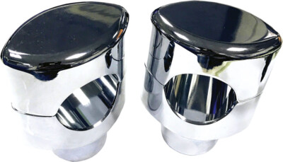 HARDDRIVE Chrome 1.5in. Tall Infinity Risers with Separate Top Clamp 240973