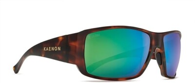 Truckee Rectangular Polarized Sunglasses Matte TortoiseUltra Glass Coastal Green