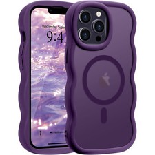 For iPhone 17 Pro Max 16 15 14 13 12 Frosted Case Shockproof Mag Safe Wavy Frame