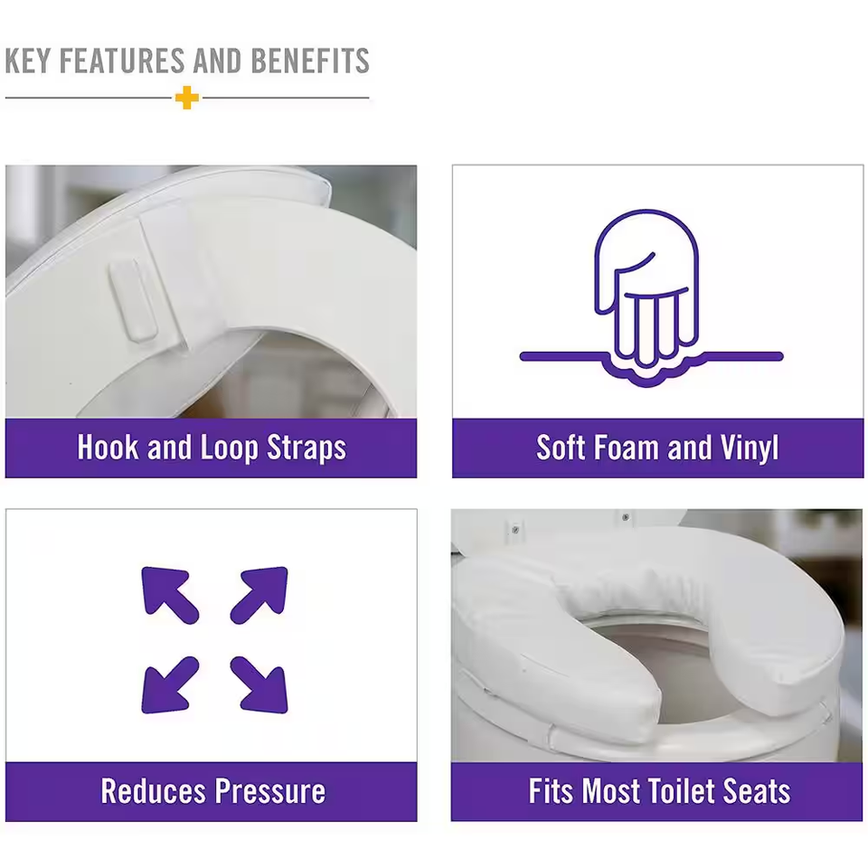 Vinyl Cushion 4 In. round Front Toilet Seat in White eBay