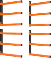 4 Pack Lumber Storage Rack 3 Level Wall Mounted Heavy Duty Wood Rack Organizer