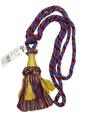 Conso Empress 21947 W138 GOLD RED PERIWINKLE 6'' Tassel Curtain Drapery Tieback