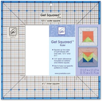 June Tailor Get Squared Quilters Schablone Lineal 12,5'' außen & 6,5'' innen JT-741