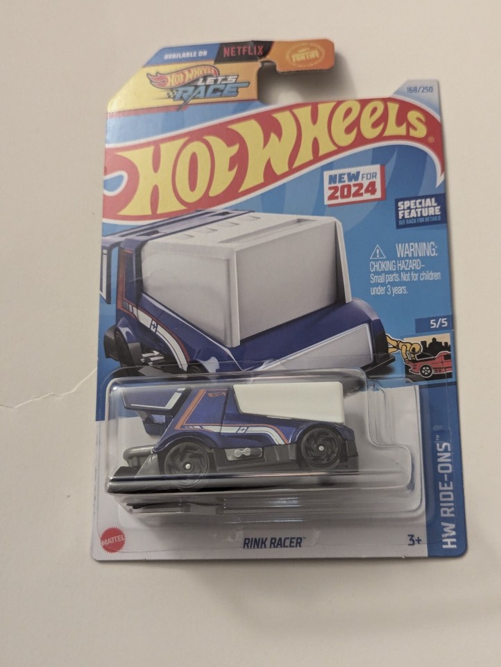 2024 Hot Wheels 168 Blue RINK RACER Hockey Zamboni 5/5 Ride Ons Free