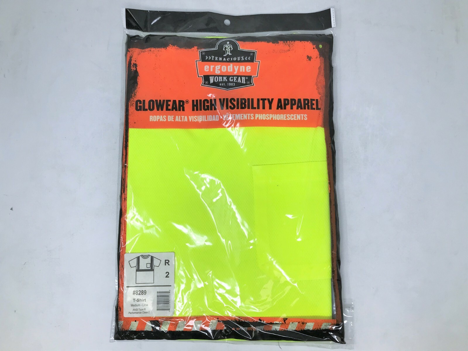 Ergodyne GloWear Hi Vis Lime Type R Class 2 T-Shirt | Model 8289 Size M New
