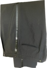 1960  s Men  s Black Tropical Wool Tuxedo Pleated Pants Size 38