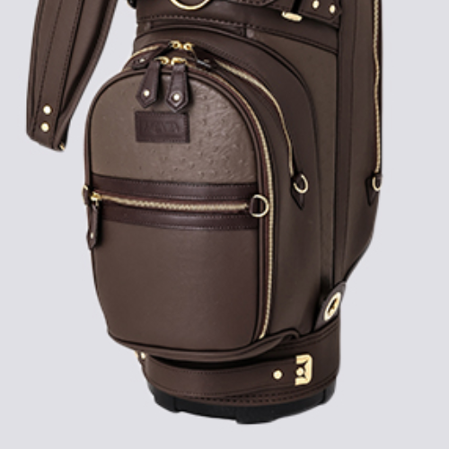 Honma Golf Cart Caddy Bag Ostrich Tour 9inch CB12404 Unisex Made in Japan Brown - Picture 4 of 7