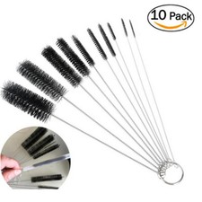 10pcs/ 20pcs Nylon Straw Cleaning Brush Drinking Pipe Stainless Steel Cleaners