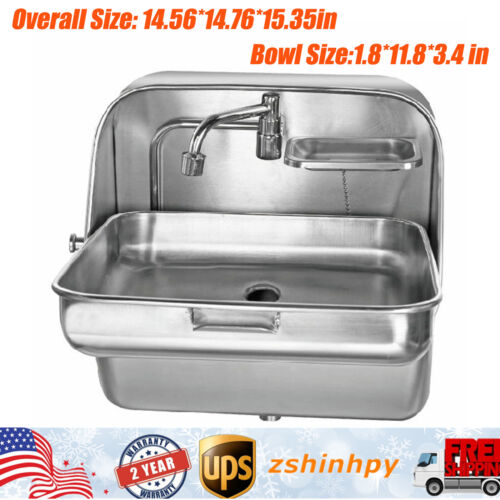 NEW Folding Sink RV Caravan Boat Hand Wash Basin w/ Faucet 304 Stainless Steel