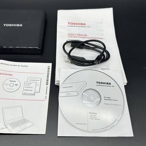 TOSHIBA PA3834U-1DV2 gen2 USB 2.0 DVD Portable Super Multi Drive TESTED! - Afbeelding 4 van 5
