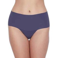 Hanky Panky BreatheSoft Hi-Rise Thong Panty Women's L Granite Grey 6J1921B NWT