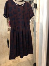 Audrey Hepburn Nwt New 2XL LuLaRoe Amelia Herringbone Red Blue RARE xxl 2x