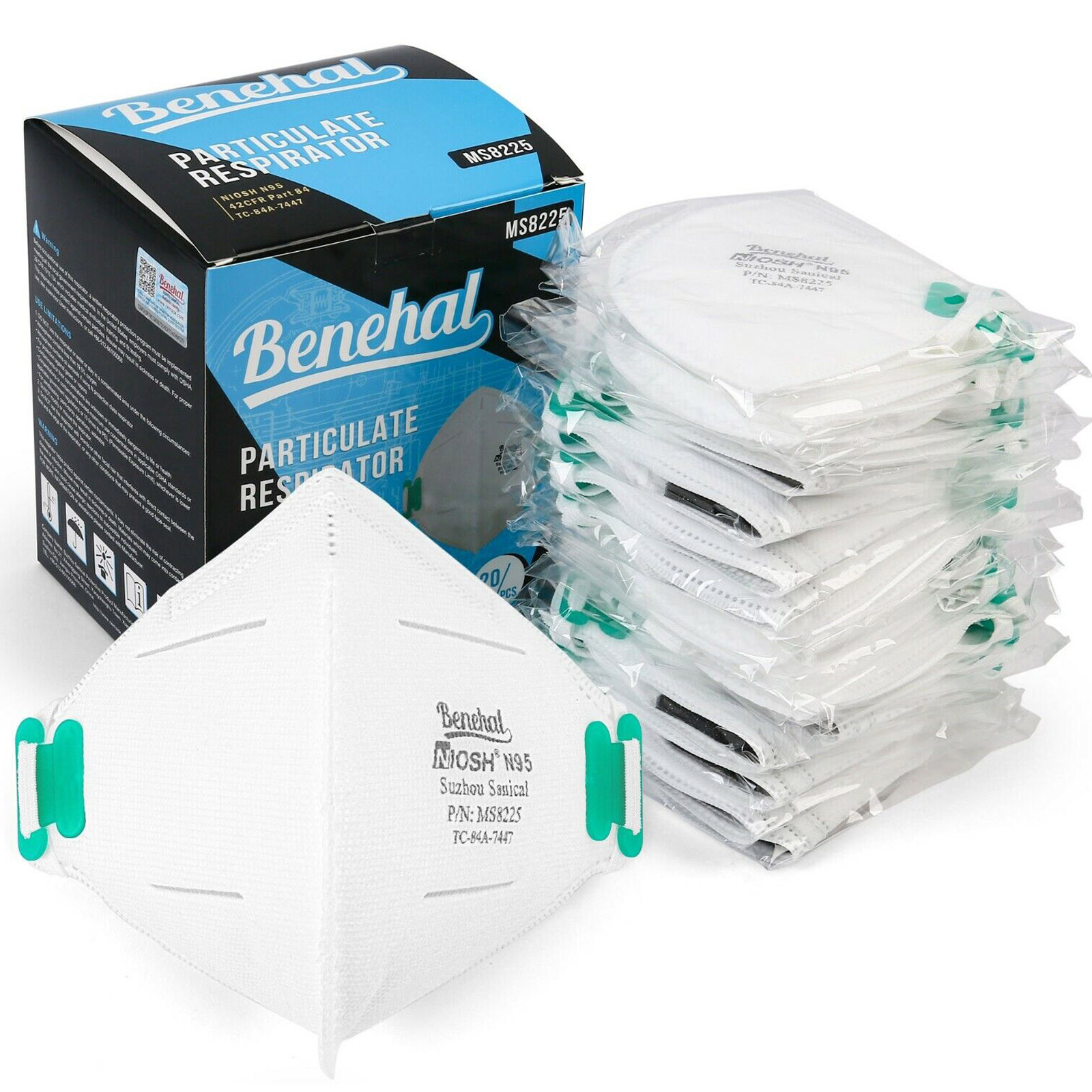 20pcs disposable n95 niosh approved particulate respirator face mask kn95 cover