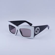 Gucci GG1842S 006 White/Black/Brown 53-17-140 Sunglasses New Authentic