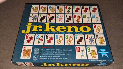 JR. KENO ED-U-CARDS Board Game 1962 Complete Nice Condition