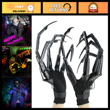 Articulated Finger Extensions Gloves for Halloween Cosplay, Scary Claw Hands