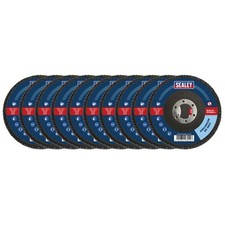 Sealey 60Grit Flap Discs Zirconium Ø115mm Ø22mm Bore - Pack of 10 - FD1156010