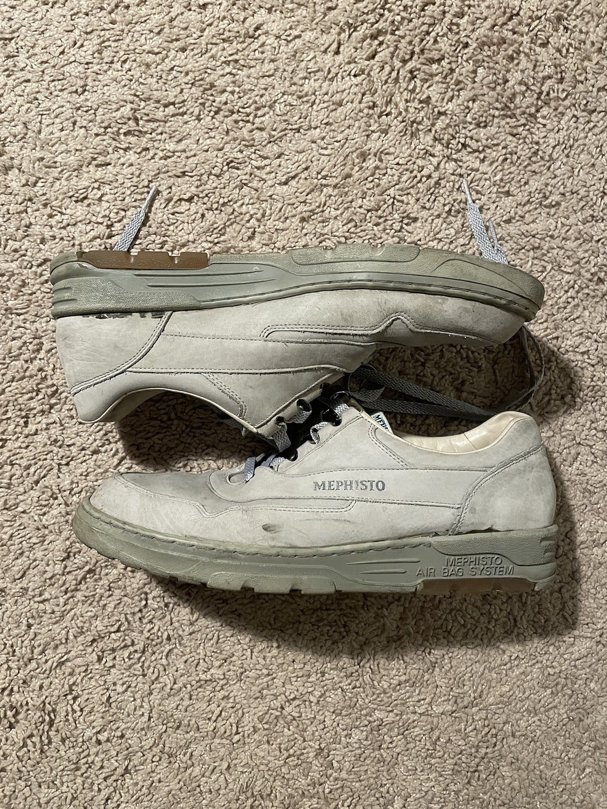 Mephisto Match Men's Suede Sneakers Size 10 Grey Lace Up