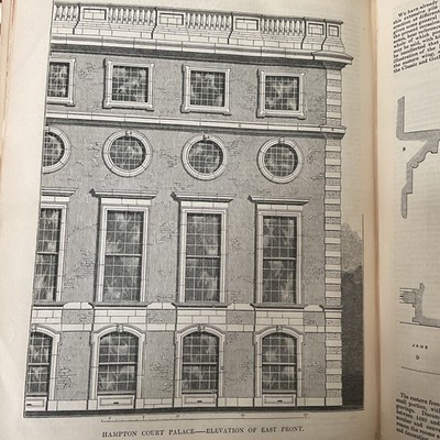 1852 Druck - HAMPTON COURT PALACE - Erhöhung der OSTFRONT