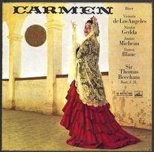 3LP Box EMI ASD-331 BIZET Carmen LOS ANGELES GEDDA BEECHAM 2x WHITE/CREAM 1x S/C