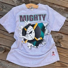 Mighty Ducks hockey Team logo ash color shirt reprint VK06929
