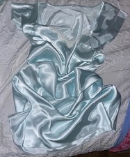 Nightgown Womans Gown Long LIQUID Satin SHINY Glossy Lingerie no Tag 18 Ice Blue