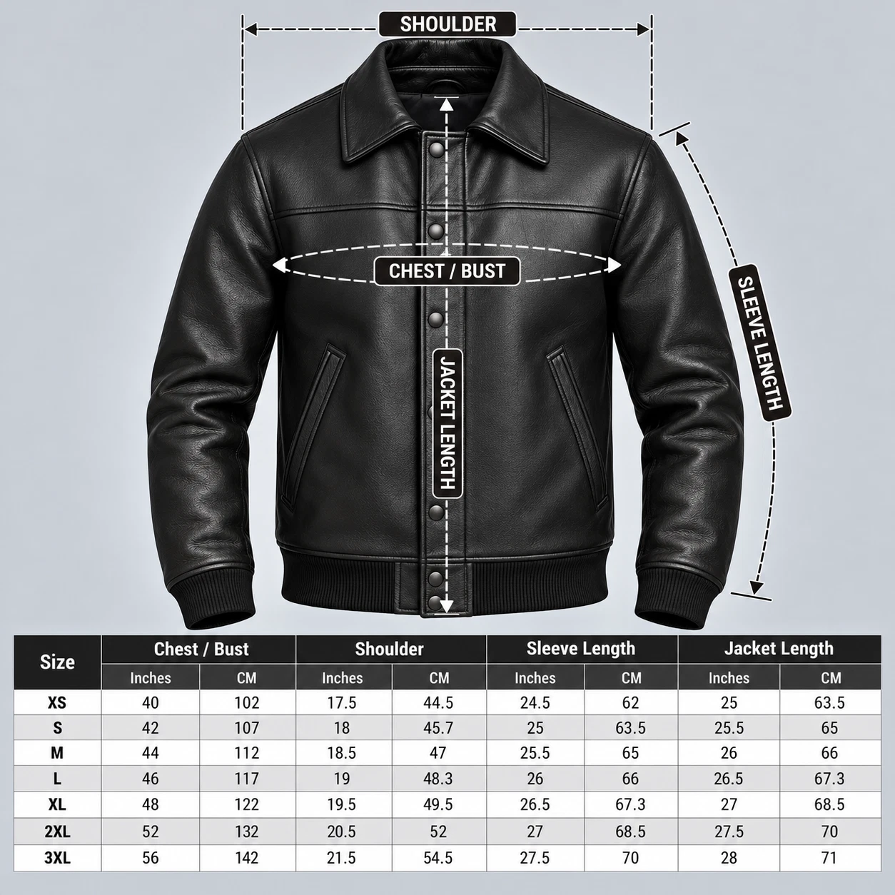Men's Black Quilted Leather Bomber Jacket Ribbed Cuffs Classic Vintage Coat image 6
