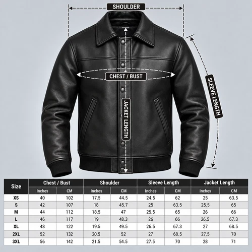 Men's Black Quilted Leather Bomber Jacket Ribbed Cuffs Classic Vintage Coat image 6