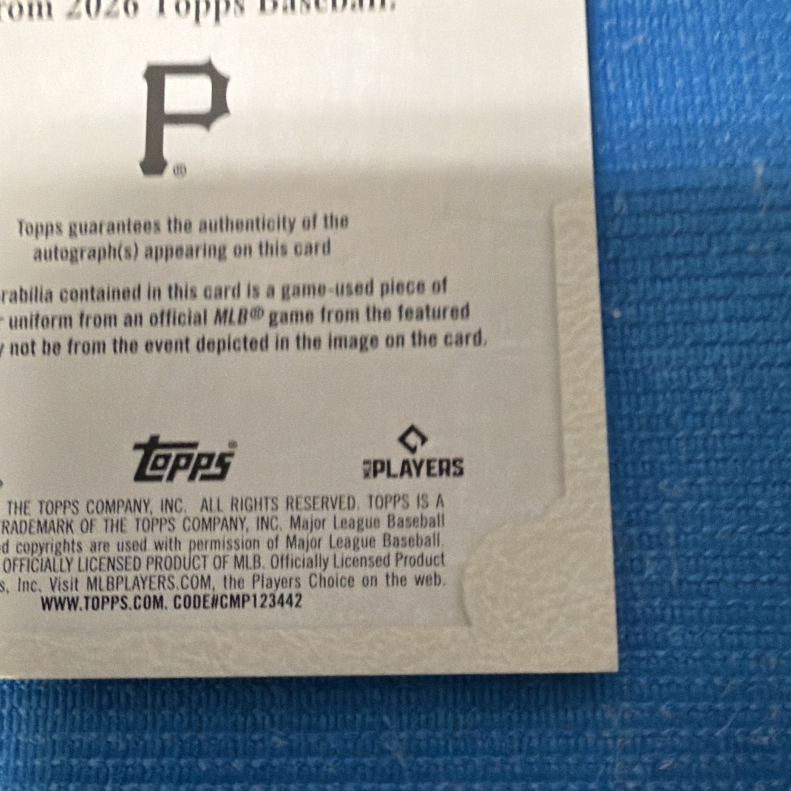 Topps Flagship 2026 Andrew McCutchen Pirates Auto Patch TFAP-AM 40/50 view 8