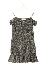 ZARA Abito a balze Donna Abito Taglia IT 44 nero-giallo pallido stile casual