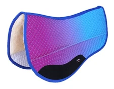 Horse Western 28"x30" Quilted Barrel Contoured Fur Padded Saddle Pad Ombre 39222