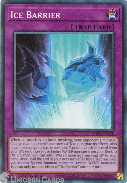 RA01-EN071 Ice Barrier :: Collector's Rare 1st Edition YuGiOh Card