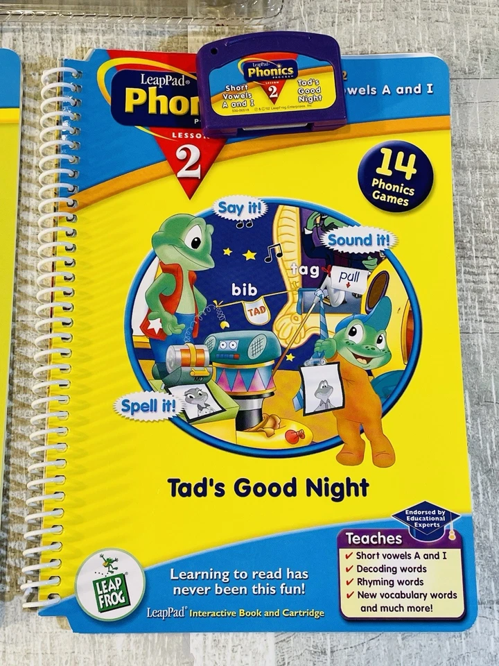 LeapFrog LeapPad PHONICS Lot Of 3 Books & Cartridges Lessons 1-4 - Image 3 of 4