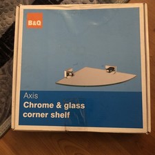 Cirque Chrome And Glass Corner Shelf