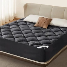 BEDLORE Queen Mattress Topper, Viscose Made from Bamboo Soft Queen, Gray 