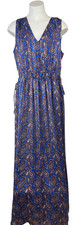 Banana Republic  Blue Paisley Lined Sleeveless Maxi Dress Women's M