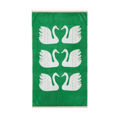 Scion Swim Swam Schwan Badetuch Handtuch Mint Leaf 90x150cm 100% Baumwolle Neu!