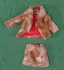 Vintage Barbie Clothes - MOD Era Barbie 493 Fab Fur Jacket and Skirt