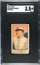 Walter Johnson 1919-21 W514 Hand Cut #94. SGC 3.5. Very Good+