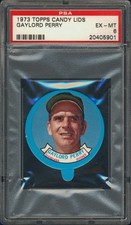 1973 Topps Candy Lids Gaylord Perry PSA 6 Cleveland Indians HOF