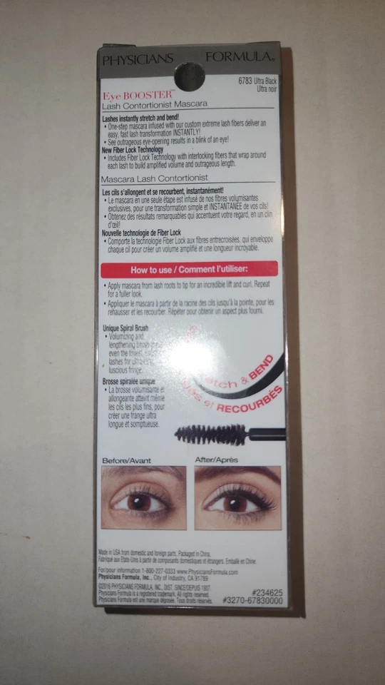 Physicians Formula Lash Contortionist Mascara #6783 Ultra Black, Fiber Lock Tech - Image 3 of 3