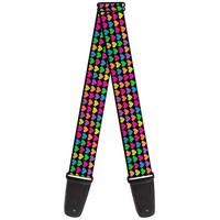 Guitar Strap - Mini Hearts Black/Multi Neon (Us Import) Acc Neu